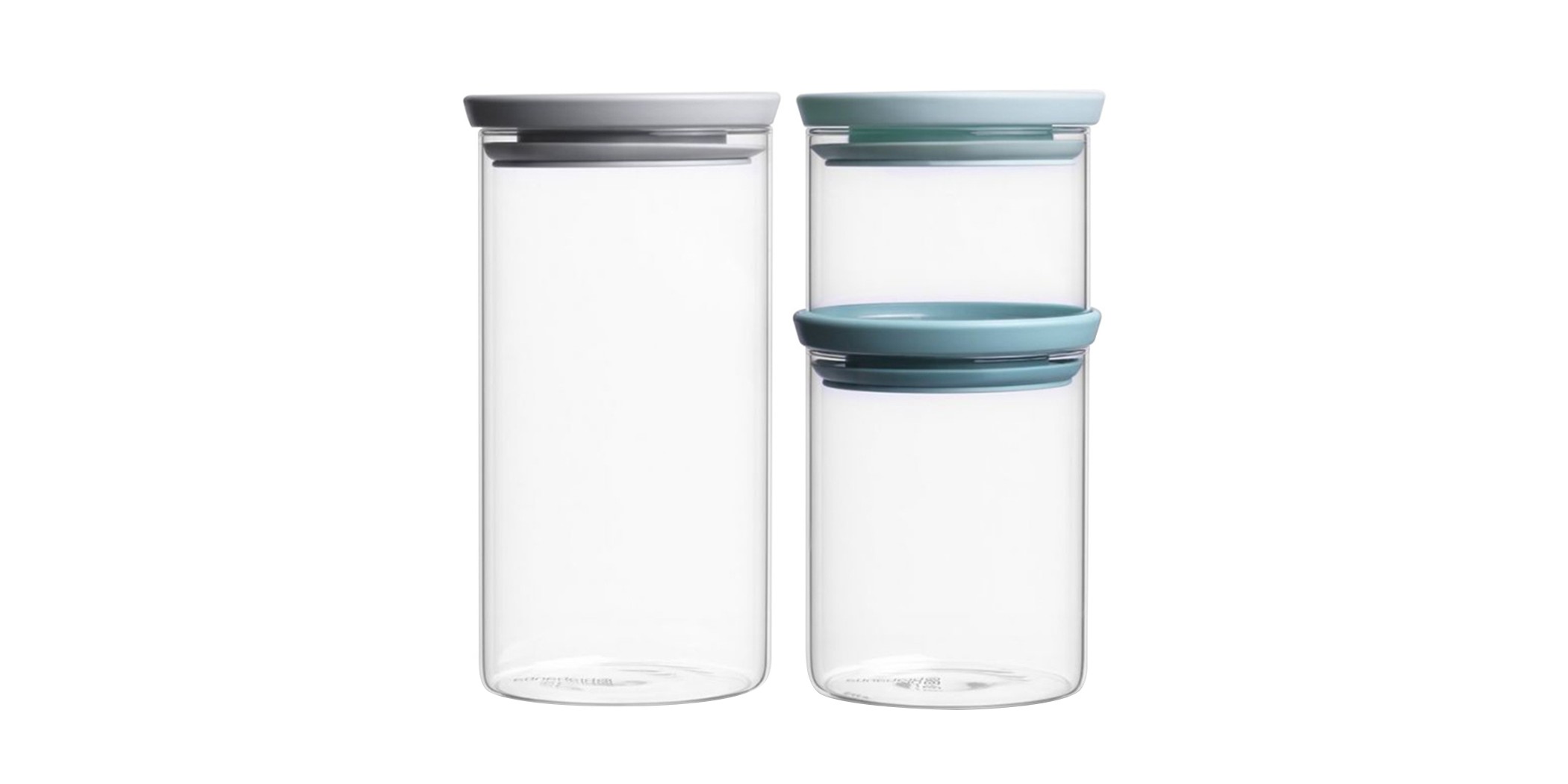 Brabantia 298325 Set of 3 Pcs Mixed Stackable Glass Jars 10YW "O"
