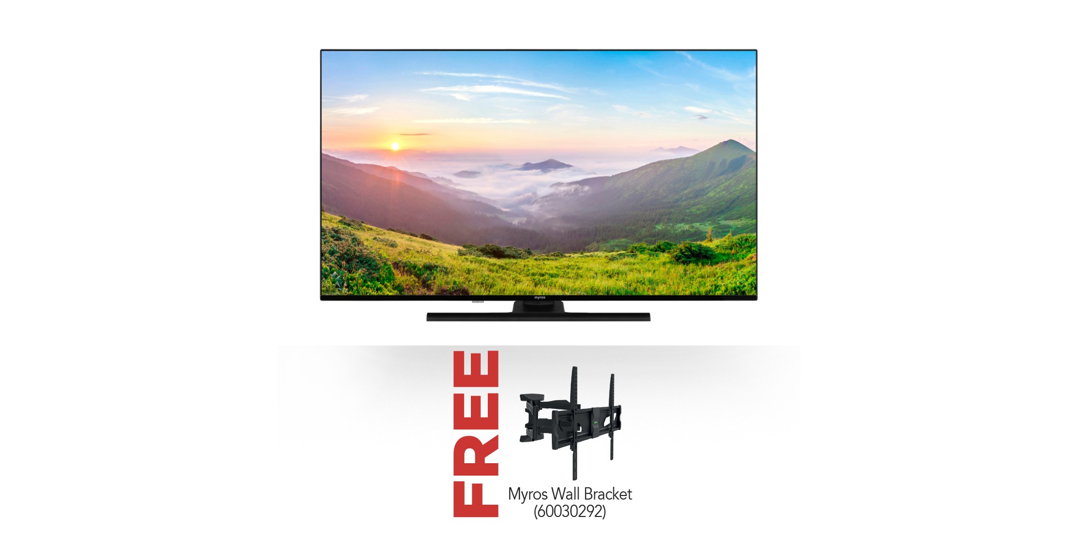 Myros DSU-559000APSN 55" 4K Smart TV + Free Myros Tilting Wall Mount