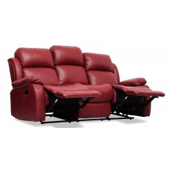 Vercelli Sofa 3+2 Fabric Red Leather Gel