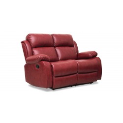 Vercelli Sofa 3+2 Fabric Red Leather Gel