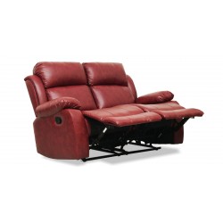 Vercelli Sofa 3+2 Fabric Red Leather Gel