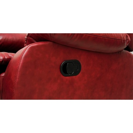Vercelli Sofa 3+2 Fabric Red Leather Gel