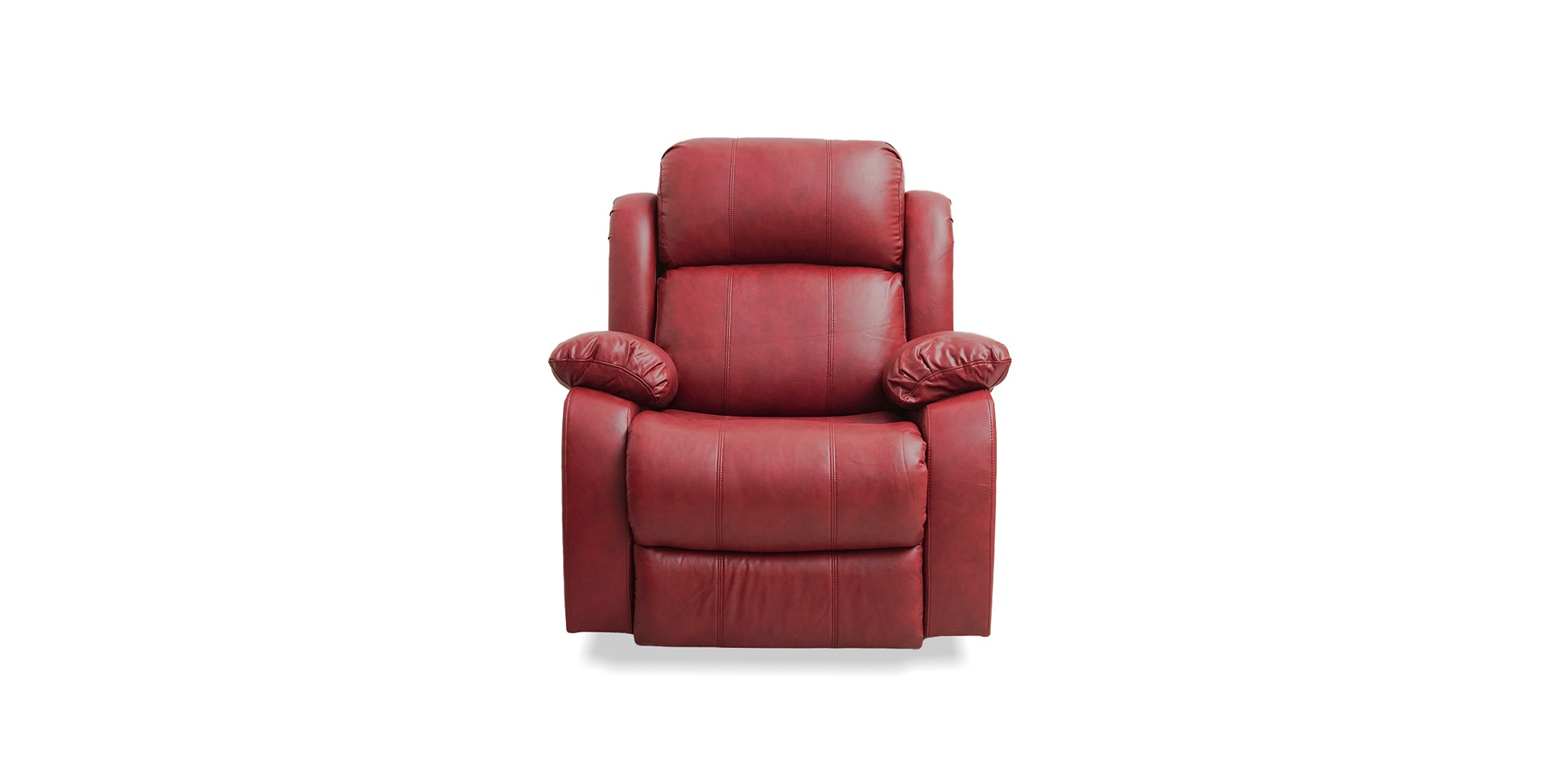 Vercelli Single Recliner in Red Leather Gel