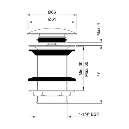 Jaquar Allied Click Clack Waste Coupling ALD-CHR-727