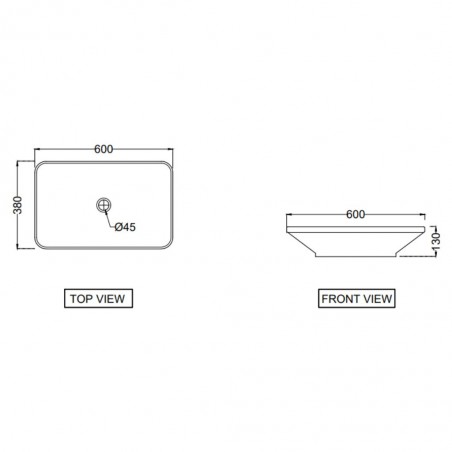 Jaquar Laguna Table Top Basin Rectangular LAS-WHT-91905
