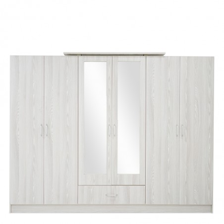 Grace Wardrobe 6 Doors MDF Grey