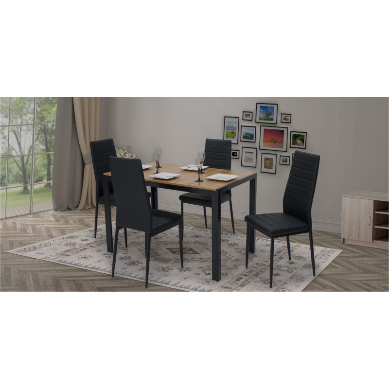 Tithonia Table and 4 Chairs Metal/MDF