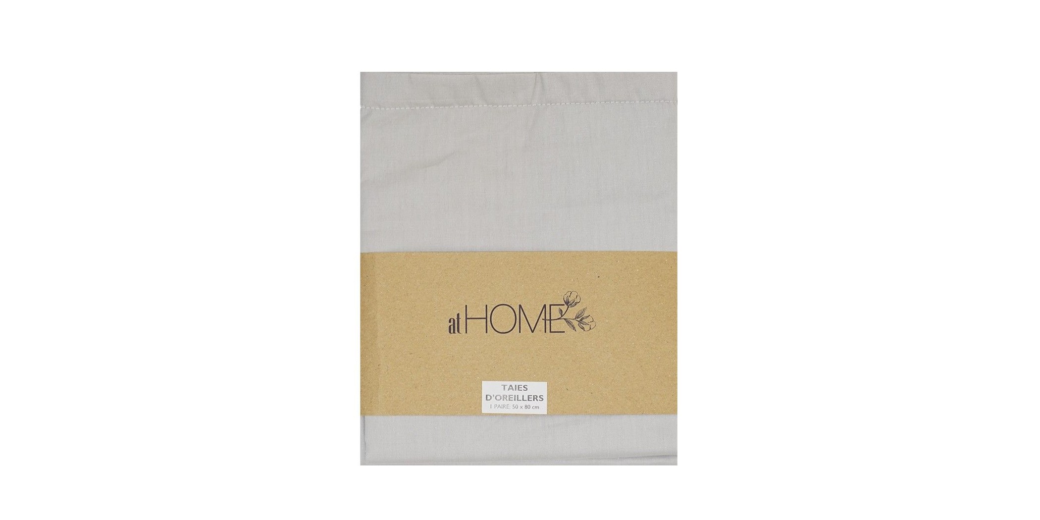 Pillow Cases (Pair) 50x80 cm Light Grey