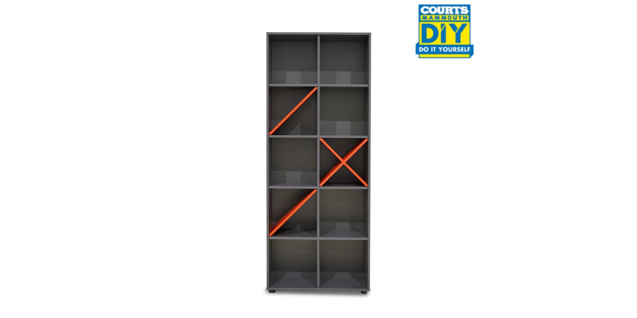 Gaming Bookcase with 10 Shelves Anthracite & Red