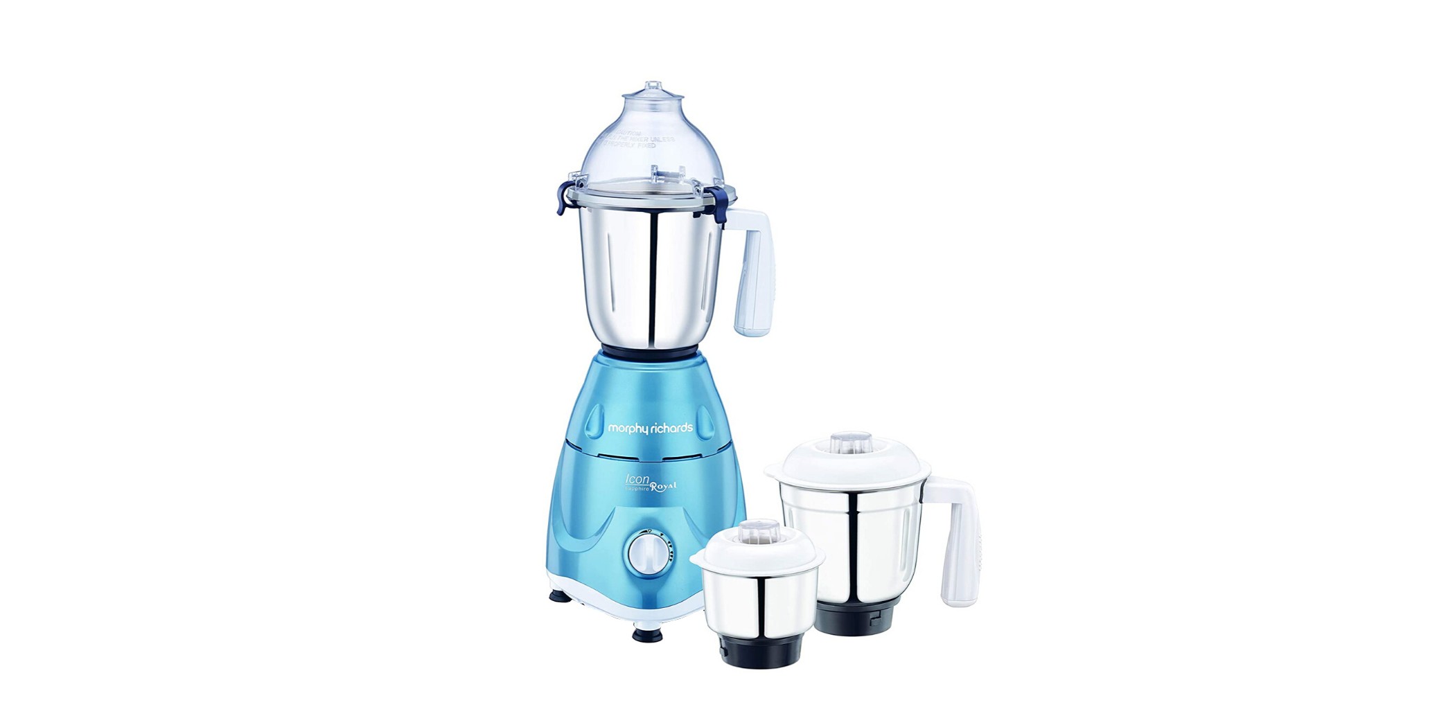 Morphy Richards Icon Royal Sapphire 600W 2YW Mixer Grinder - 3 Jars 5YW on Motor