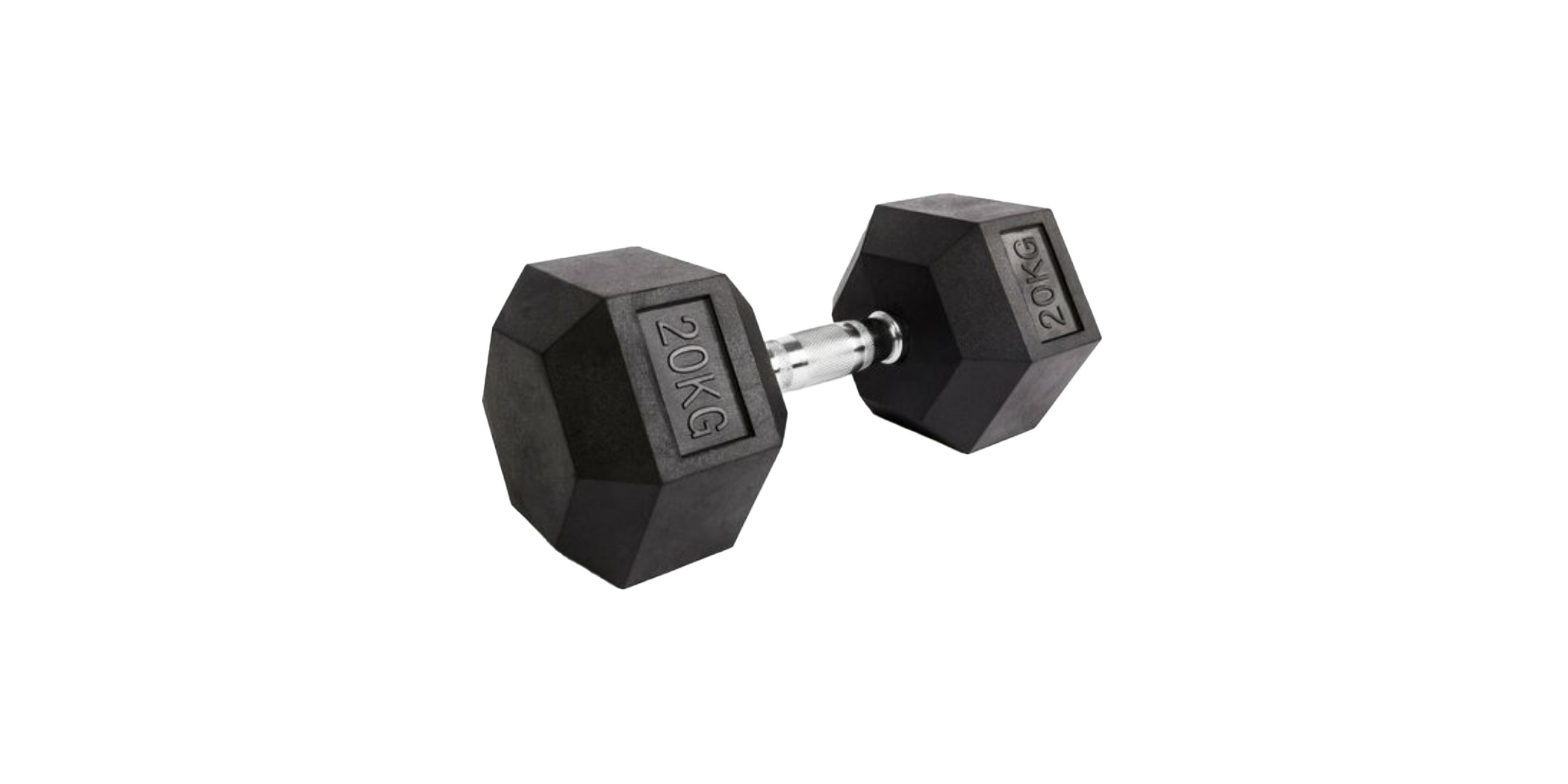 Black Rubber Hex Dumbbell Set 20kg