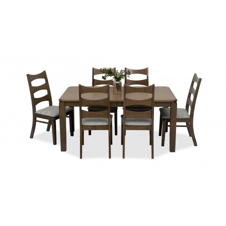 Titus Table and 6 Chairs Rubberwood Antique Nyatuh