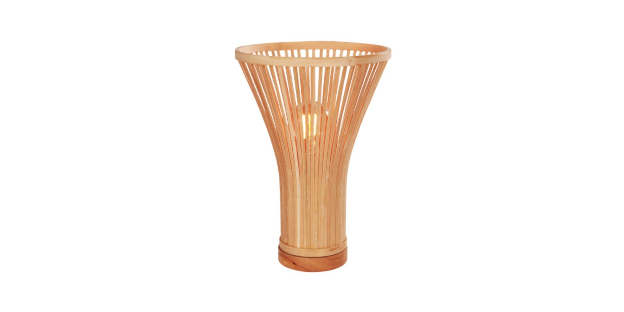 Cone Bamboo Desk Lamp 26.5x37cm with Cable Ref CD-T068
