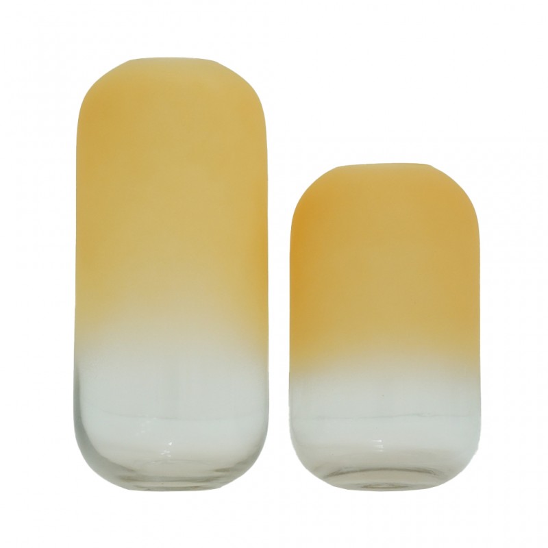Gradient Scrub Light Yellow Glass Vase Gradient Scrub Light Yellow Glass Vase
