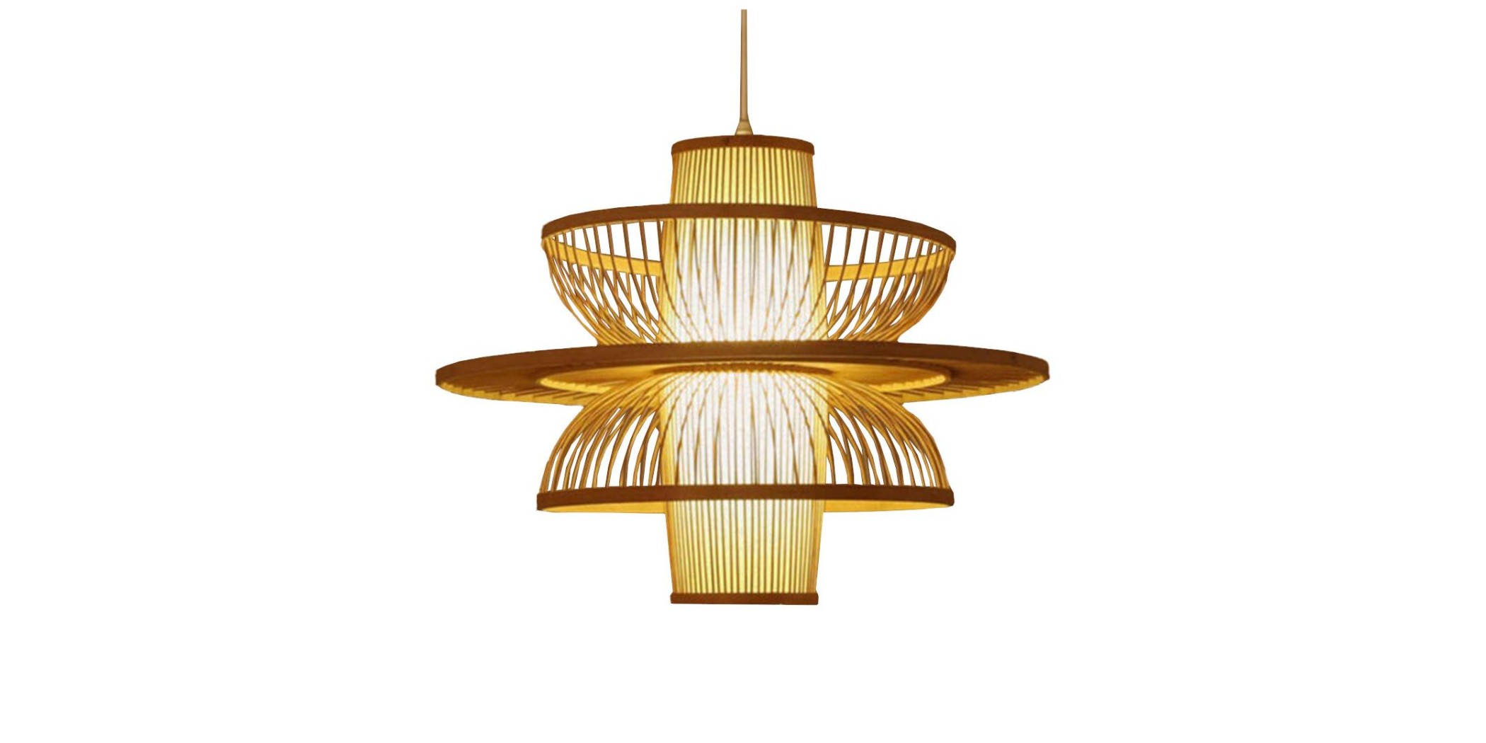 Hourglass Bamboo Pendant lamp 45x60cm with Cable Ref CD-T001