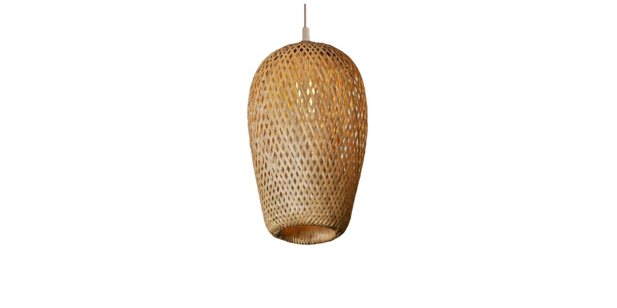 Oval Bamboo Pendant Lamp 22x36cm - Ref CD- T005