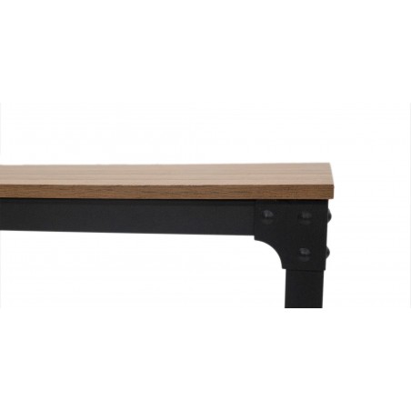 Tolix Table and 6 Chairs Black Metal & MDF Top