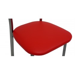 Laurenza Table and 4 Chairs Metal/Red Glass
