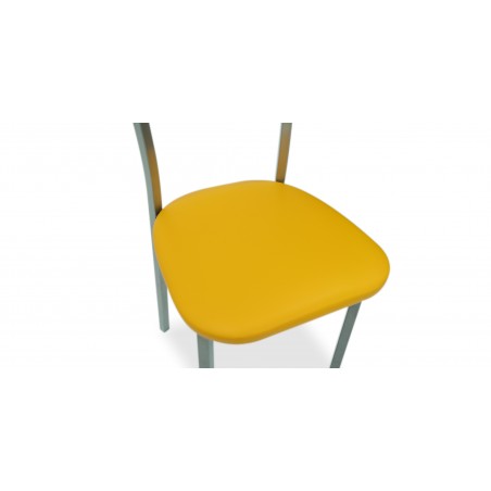 Laurenza Table and 4 Chairs Metal/Yellow Glass