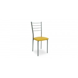 Laurenza Table and 4 Chairs Metal/Yellow Glass