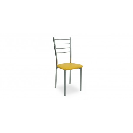 Laurenza Table and 4 Chairs Metal/Yellow Glass