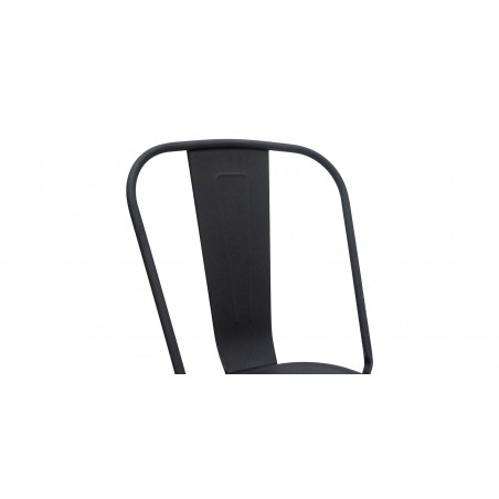 Tolix Table and 6 Chairs Black Metal & MDF Top