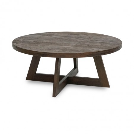 Acero Round Coffee Table Finish Rustic Brown