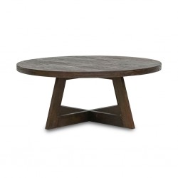 Acero Round Coffee Table Finish Rustic Brown