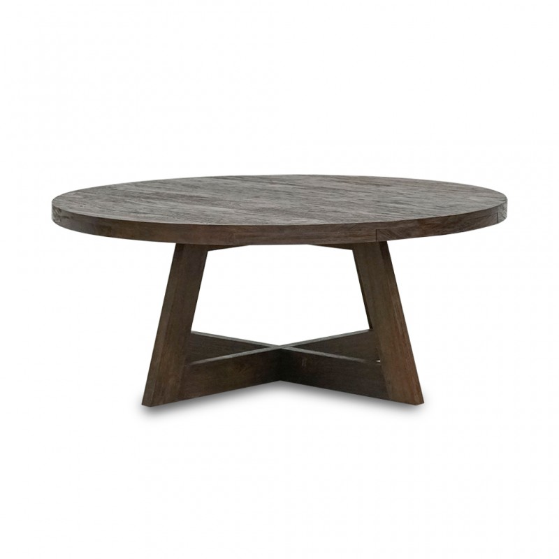 Acero Round Coffee Table Finish Rustic Brown Acero Round Coffee Table Finish Rustic Brown
