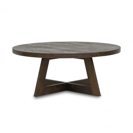 Acero Round Coffee Table Finish Rustic Brown