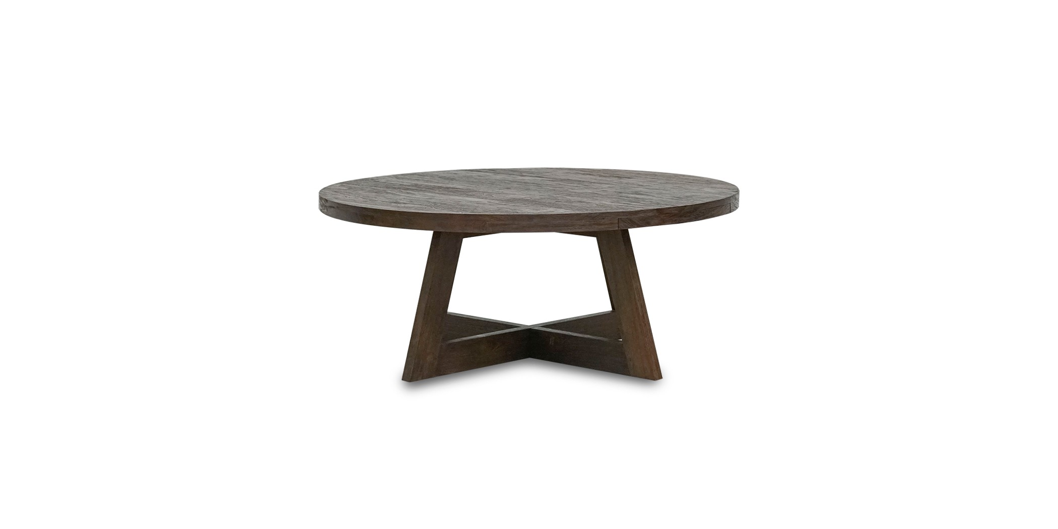 Acero Round Coffee Table Finish Rustic Brown