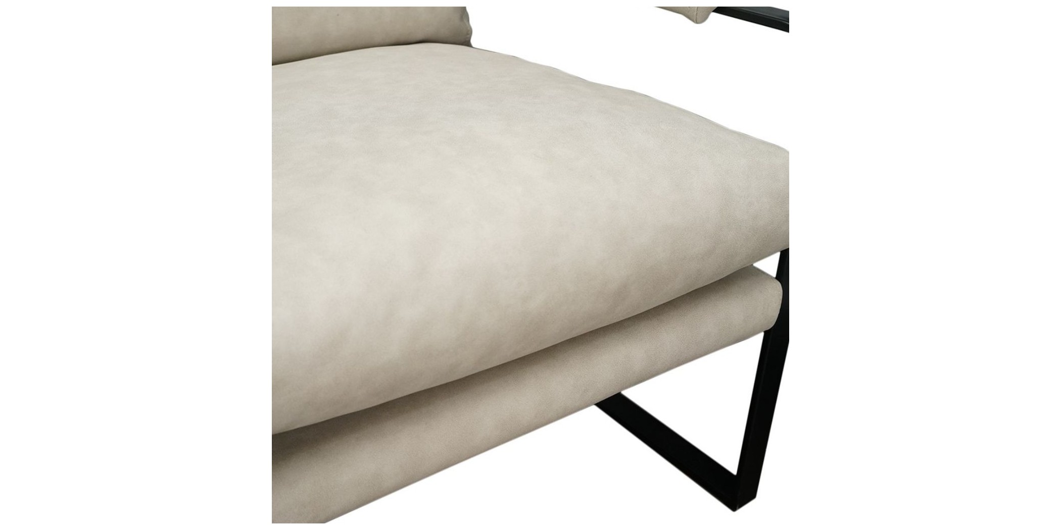 Juliette Arm Chair in Leather Gel Stone Col Fabric