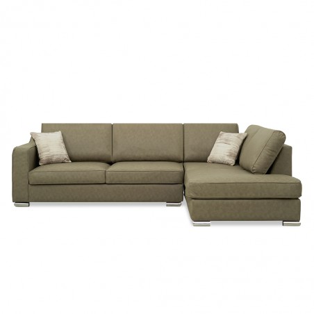 Delta Sofa Corner in Graphite Col Leather Gel