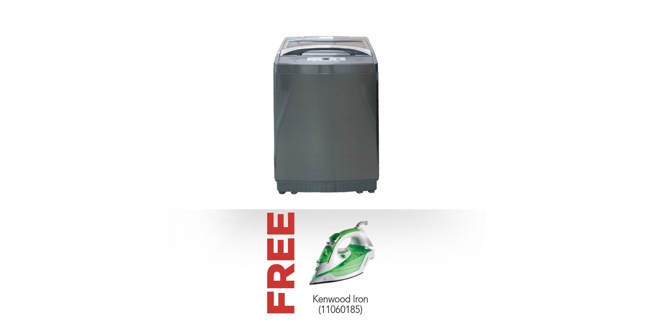 Ocean OTL 1520PS Washing Machine & Free Kenwood STP70.000WG 2600W Ceramic WHGR Steam Iron