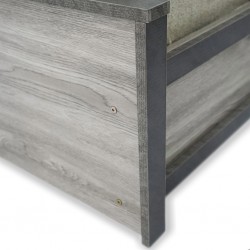 Kinzey Bed 150x190 MDF Grey Mistral & Stone