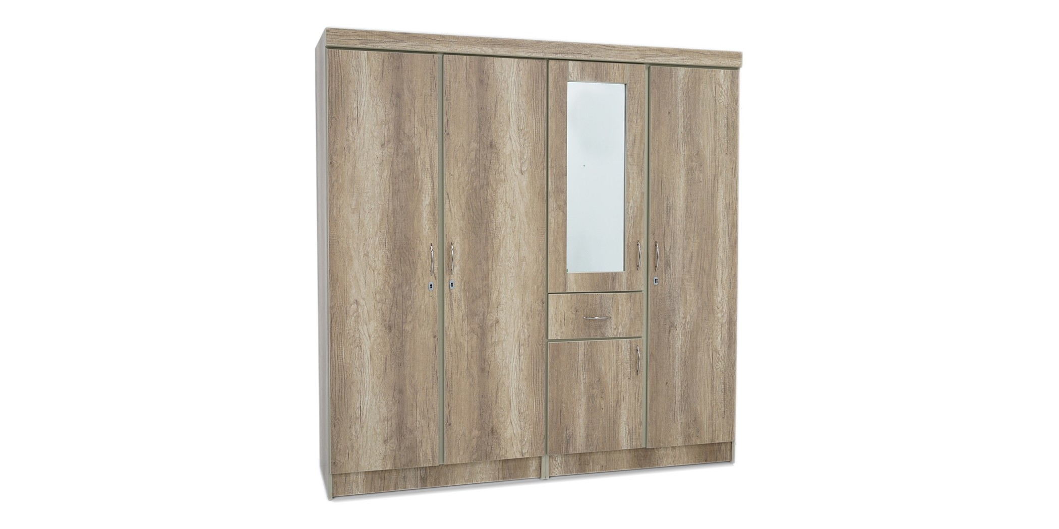 Venlo Wardrobe 4 Doors MDF Maroon