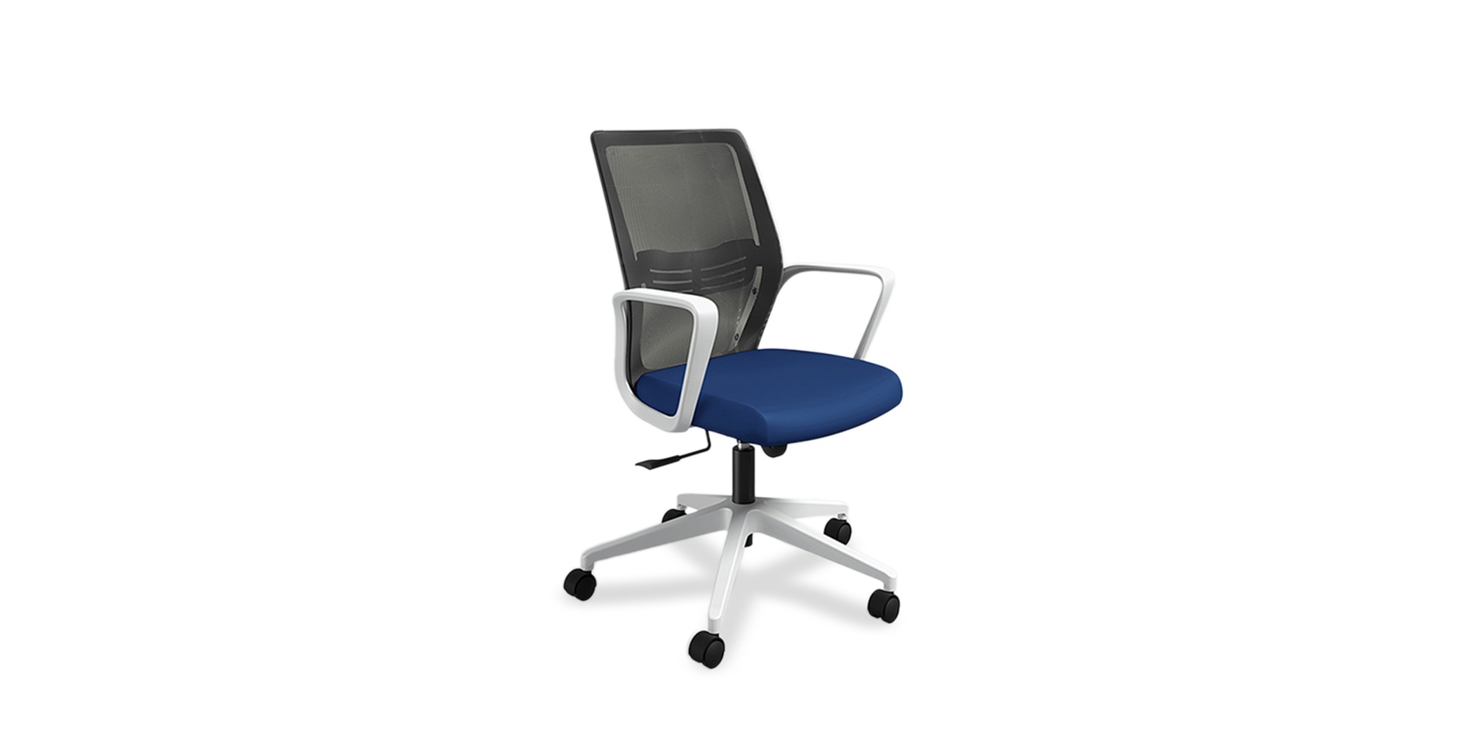 Sally Office Chair White Frame And Blue Fabric