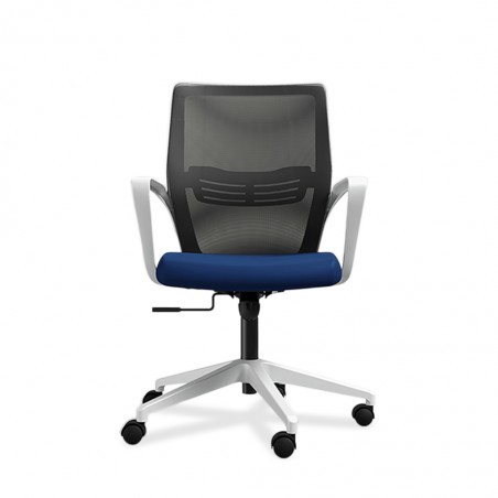 Sally Office Chair White Frame And Blue Fabric