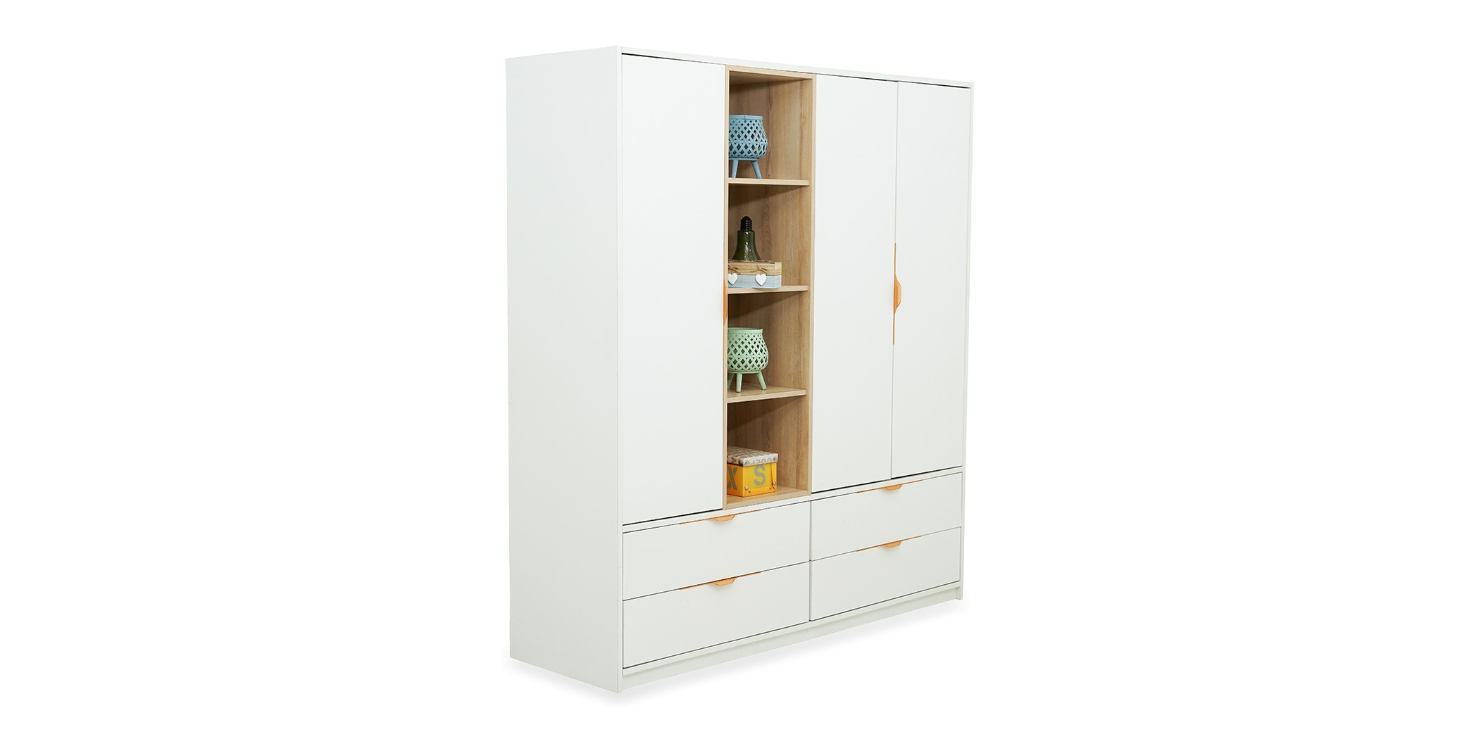 Casablanca Wardrobe 3 Doors Oak & White