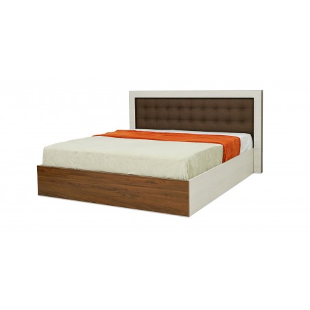Barcelona Bed 160x200 cm Dark Walnut & White Ash