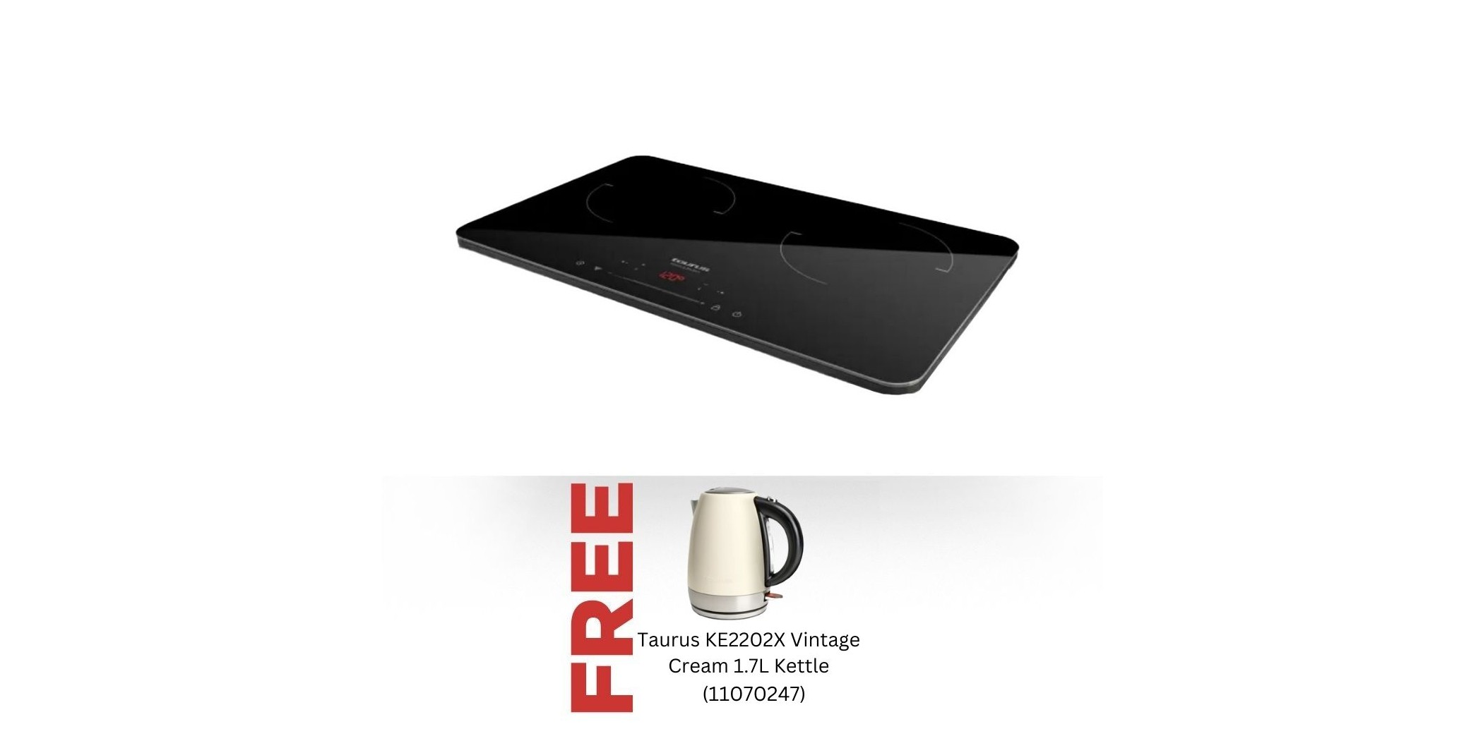 Taurus Darkfire Double Countertop Induction Hob 974671000 & Free