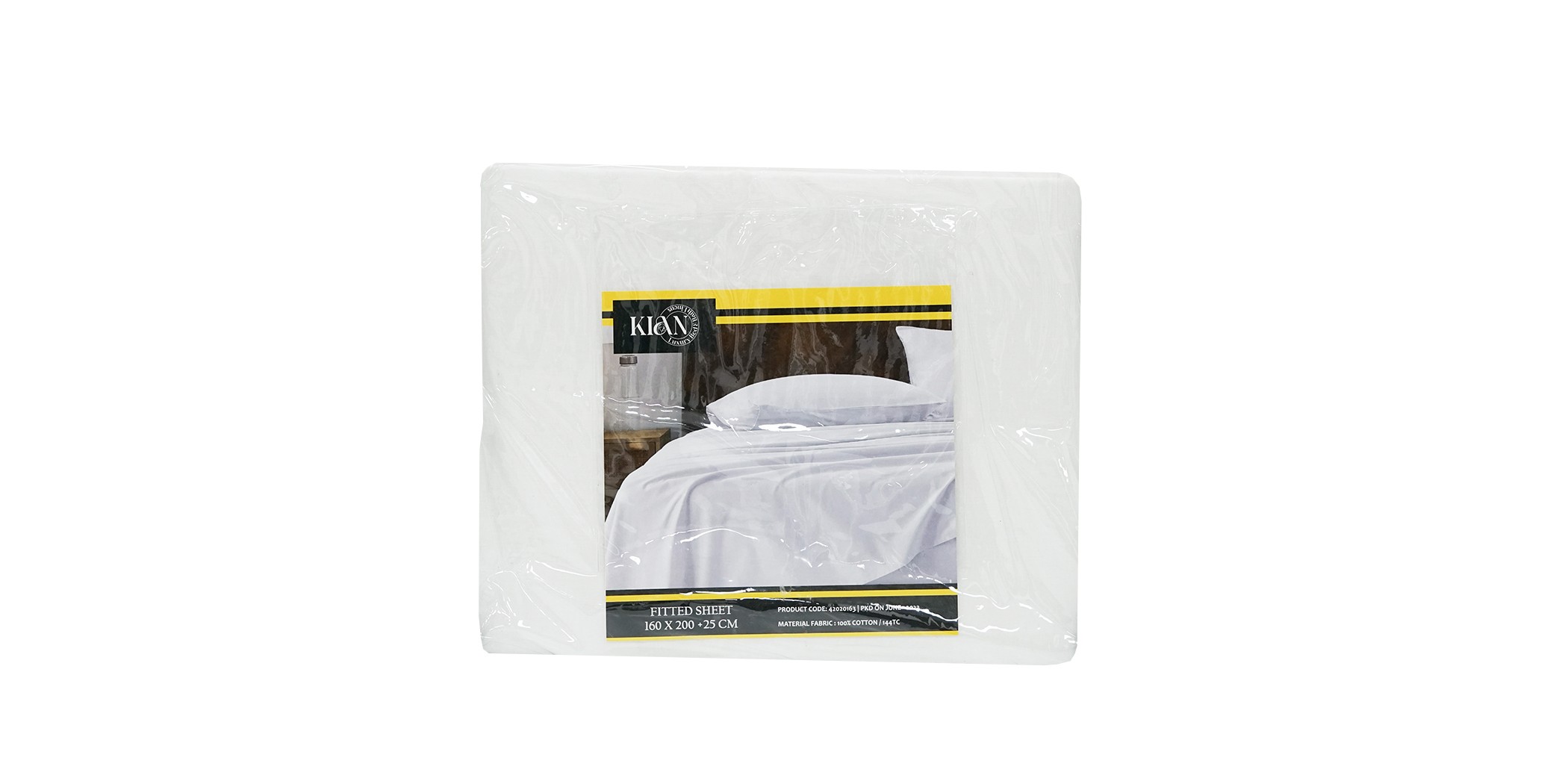 Fitted Sheet 160x200+25 cm White TC Fabric
