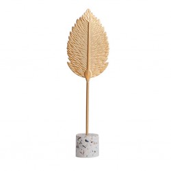 Gold Oak Leaf Decoration Tabletop 8x4x26.5cm