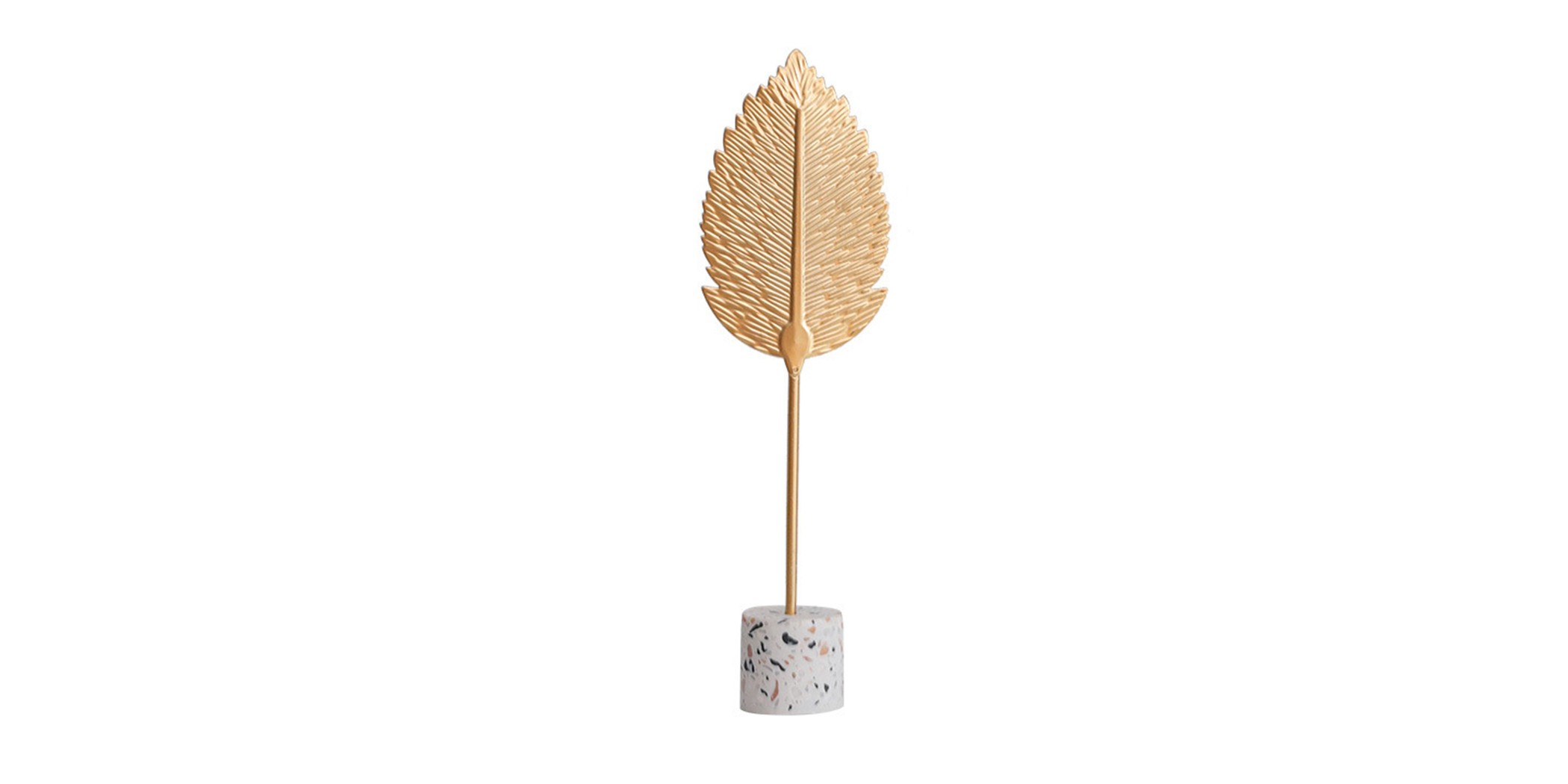 Gold Oak Leaf Decoration Tabletop 8x4x26.5cm