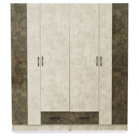 Berlis Wardrobe 4 Doors High Gloss Smokey Grey
