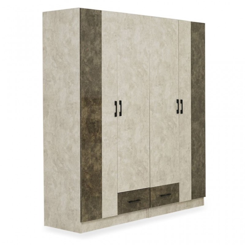 Berlis Wardrobe 4 Doors High Gloss Smokey Grey Berlis Wardrobe 4 Doors High Gloss Smokey Grey