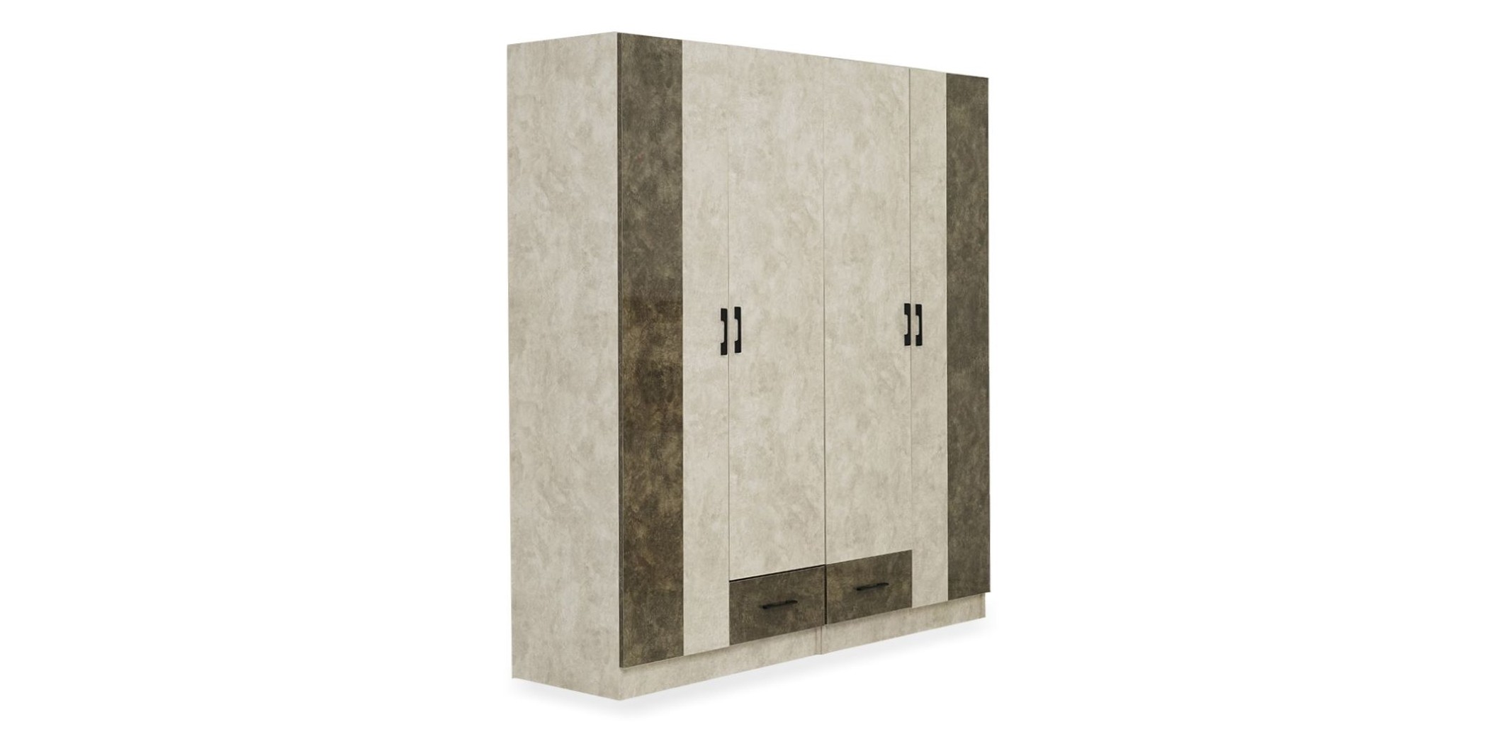 Berlis Wardrobe 4 Doors High Gloss Smokey Grey