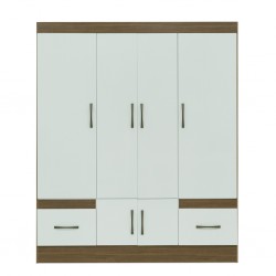 Varadero Wardrobe 4 Doors & 2 Drawers Natural/White
