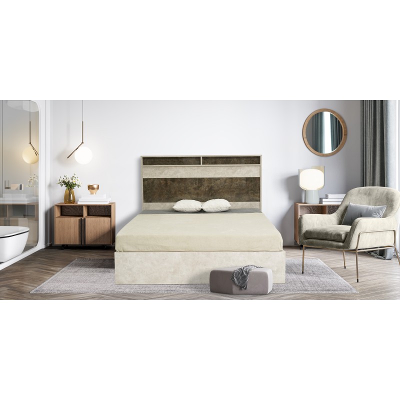 Berlis Bed 150x190 cm High Gloss Smokey Grey Berlis Bed 150x190 cm High Gloss Smokey Grey
