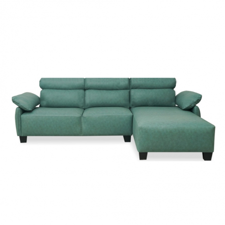 Comfy Sofa Corner Vegan Leather in Mint Col Fab